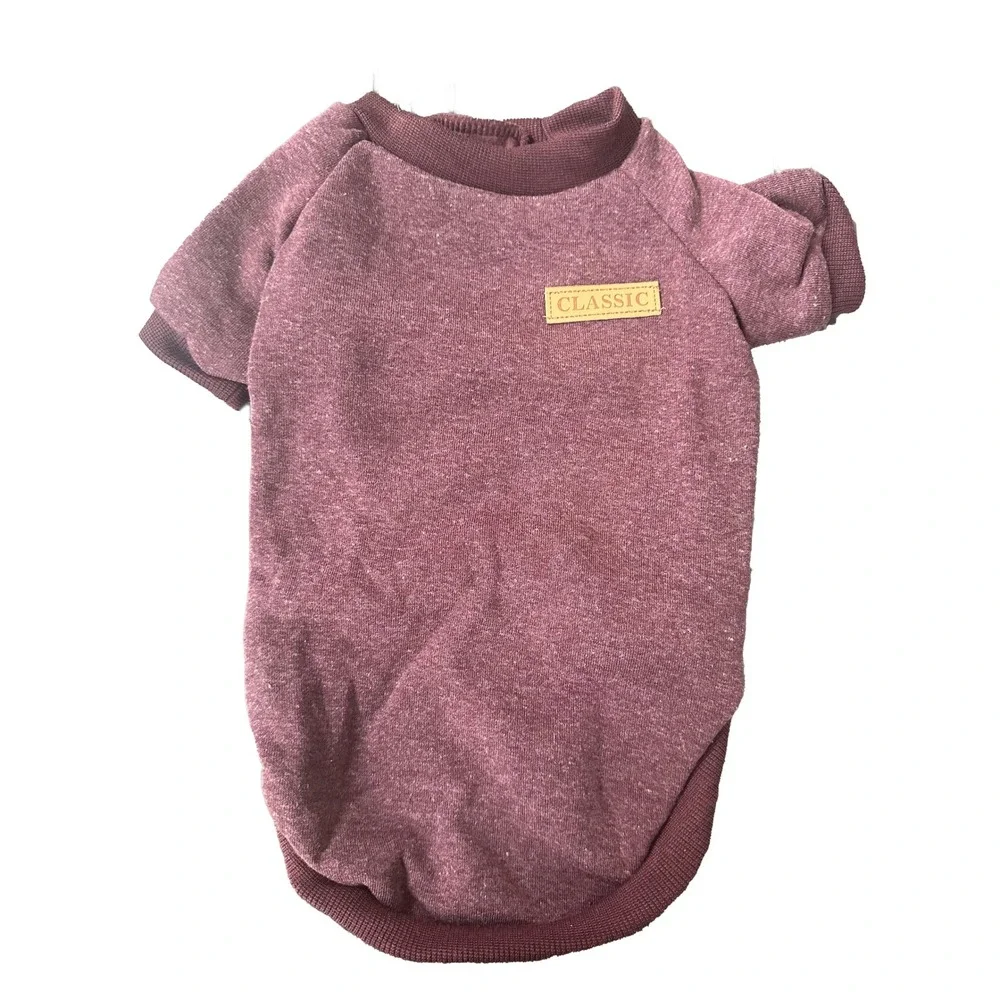 Classic Dog Sweatshirt Burgundy Heather Raglan Pet Pullover Size XL‎ Winter NEW